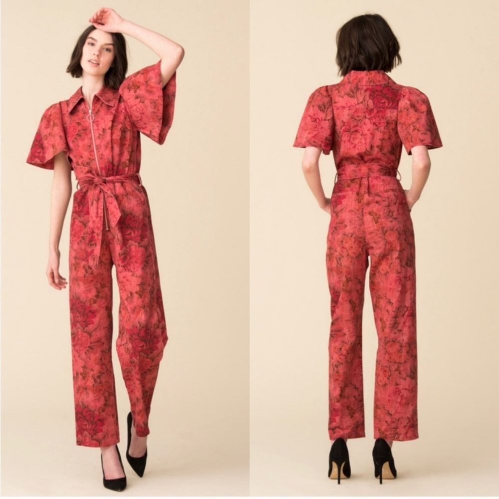 Sea New York Mimi Floral Rosewood Boiler Jumpsuit NWT Size 2 (XS)